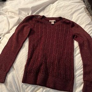 Banana republic maroon gold sparkle sweater